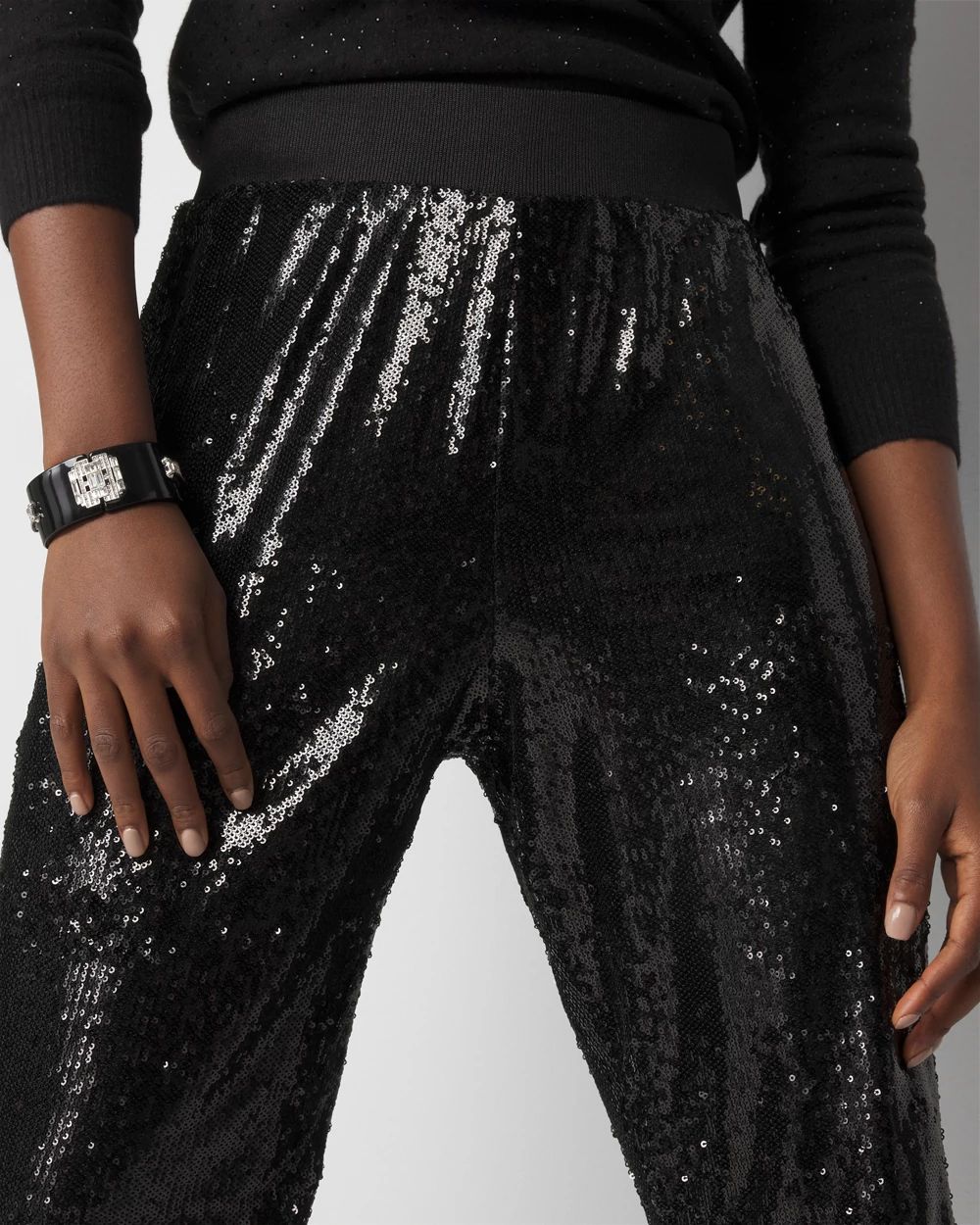 Sequin satin joggers discount